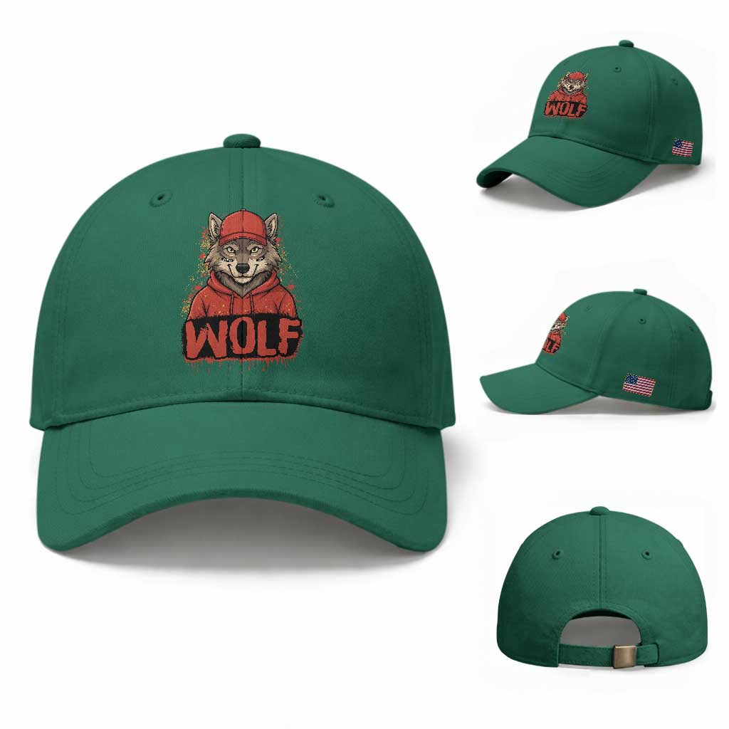 Wolf Football Lover Baseball Cap Game Day Tailgate Lifestyle