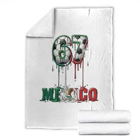 Funny Mexico Soccer 67 Meme Throw Blanket Chicano Soccer Lovers