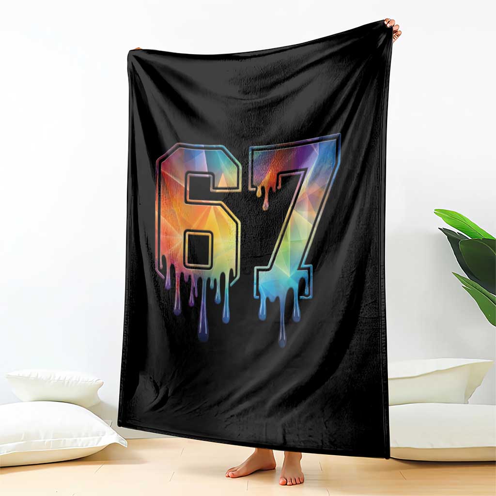 Funny Six Seven Prism Effect Printed Meme Throw Blanket