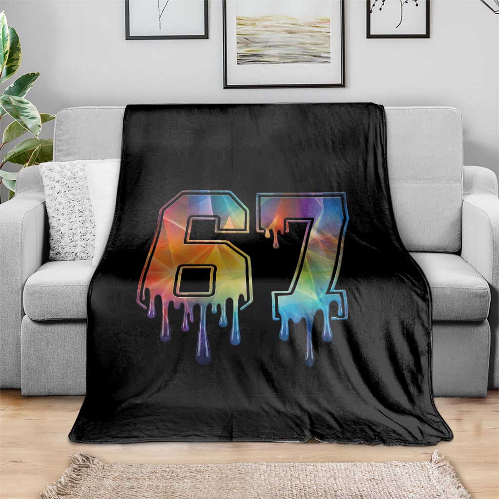 Funny Six Seven Prism Effect Printed Meme Throw Blanket