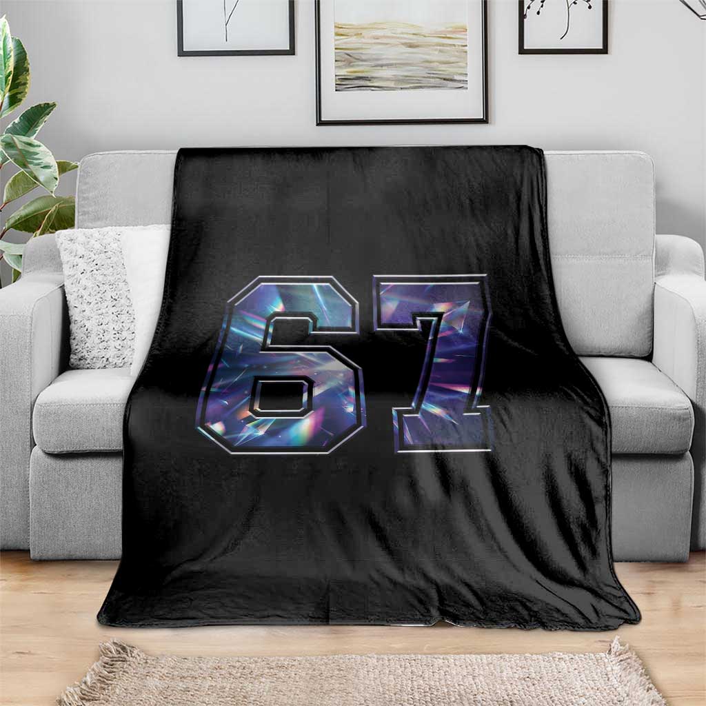 Prism Rainbow Effect Printed Throw Blanket Six Seven 67 Meme