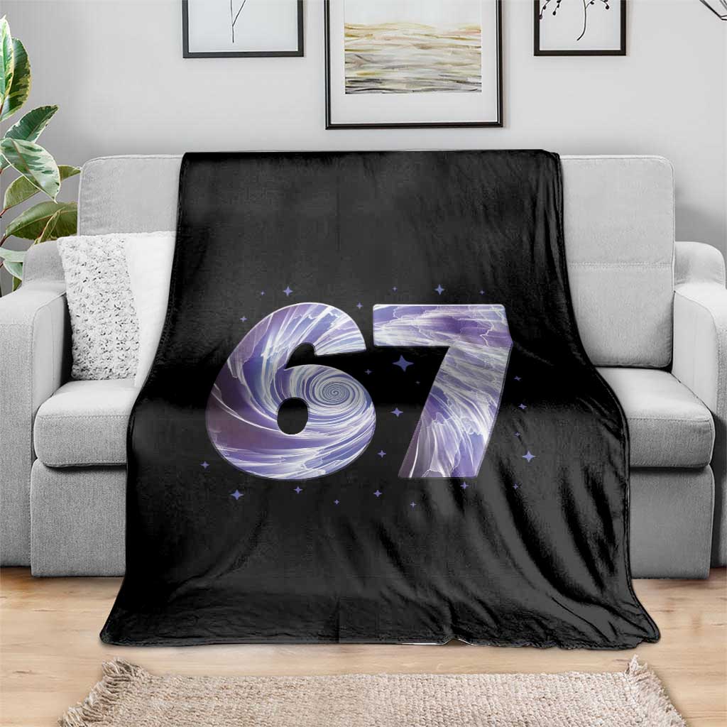 Swirl Effect Printed Six Seven Meme Throw Blanket Gen Z Alpha Gift
