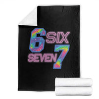 Colorful Neon Light Effect Throw Blanket Six Seven Meme