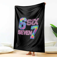 Colorful Neon Light Effect Throw Blanket Six Seven Meme