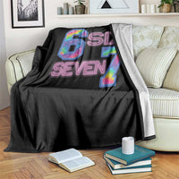 Colorful Neon Light Effect Throw Blanket Six Seven Meme