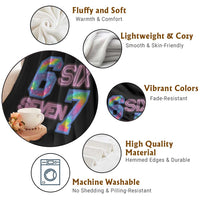 Colorful Neon Light Effect Throw Blanket Six Seven Meme