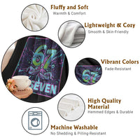 Funny Six Seven Meme Throw Blanket Cyberpunk Neon Style