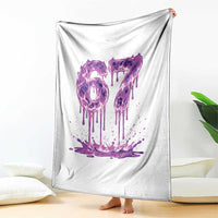 Drip Fire Flame Six Seven Throw Blanket Trendy Meme Gift