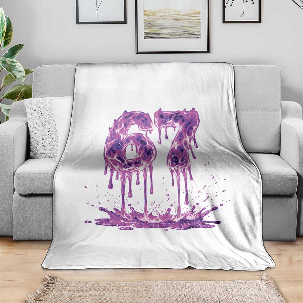 Drip Fire Flame Six Seven Throw Blanket Trendy Meme Gift