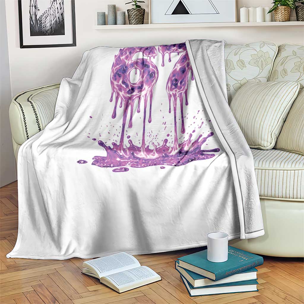 Drip Fire Flame Six Seven Throw Blanket Trendy Meme Gift