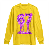 Drip Fire Flame Six Seven Long Sleeve Shirt Trendy Meme Gift