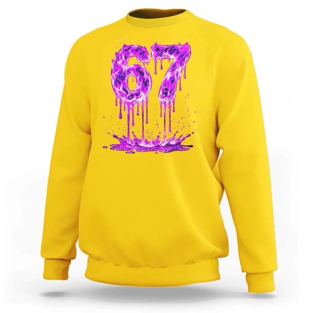 Drip Fire Flame Six Seven Sweatshirt Trendy Meme Gift
