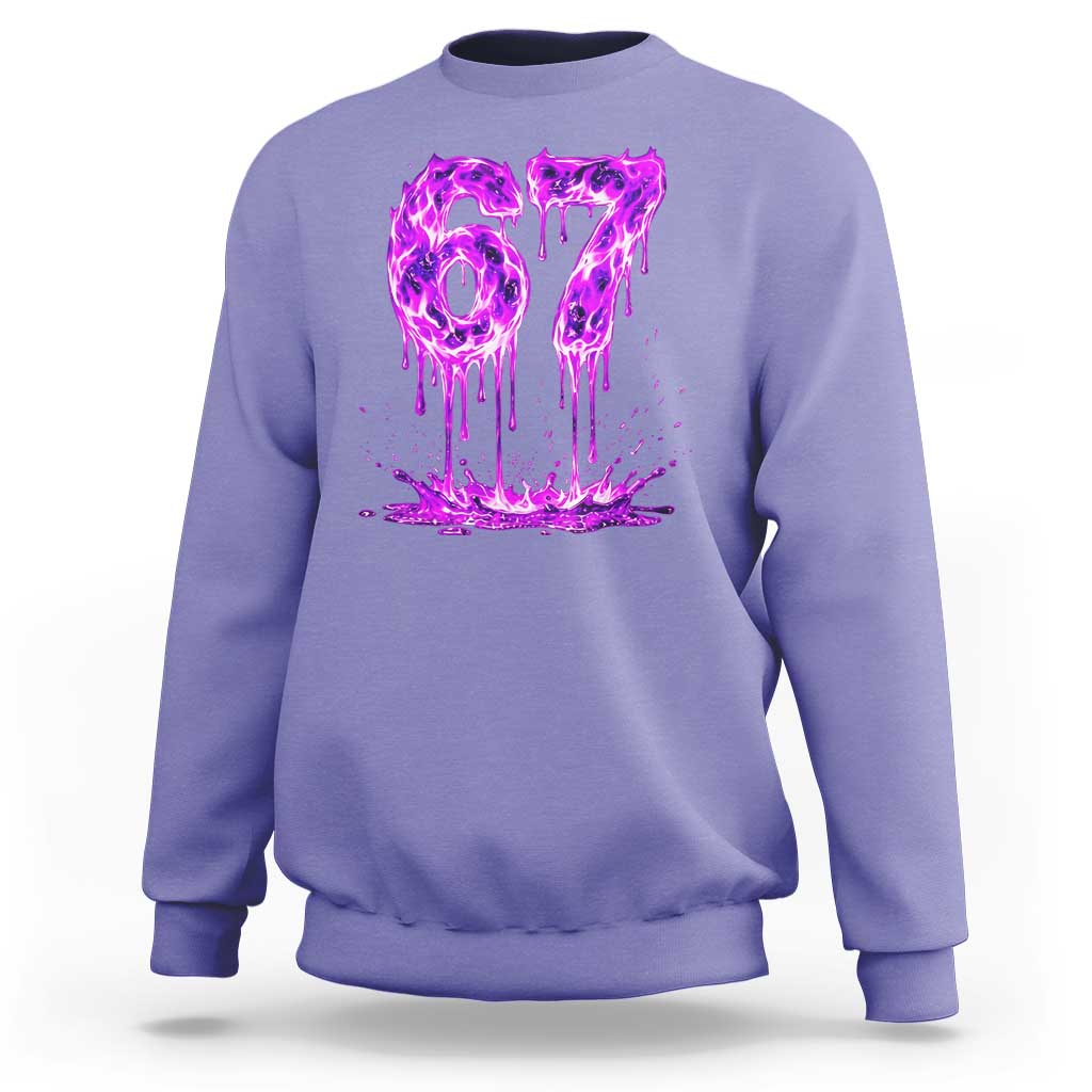 Drip Fire Flame Six Seven Sweatshirt Trendy Meme Gift