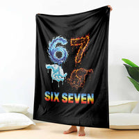 Water Fire Element Six Seven Throw Blanket Trendy Meme Gift