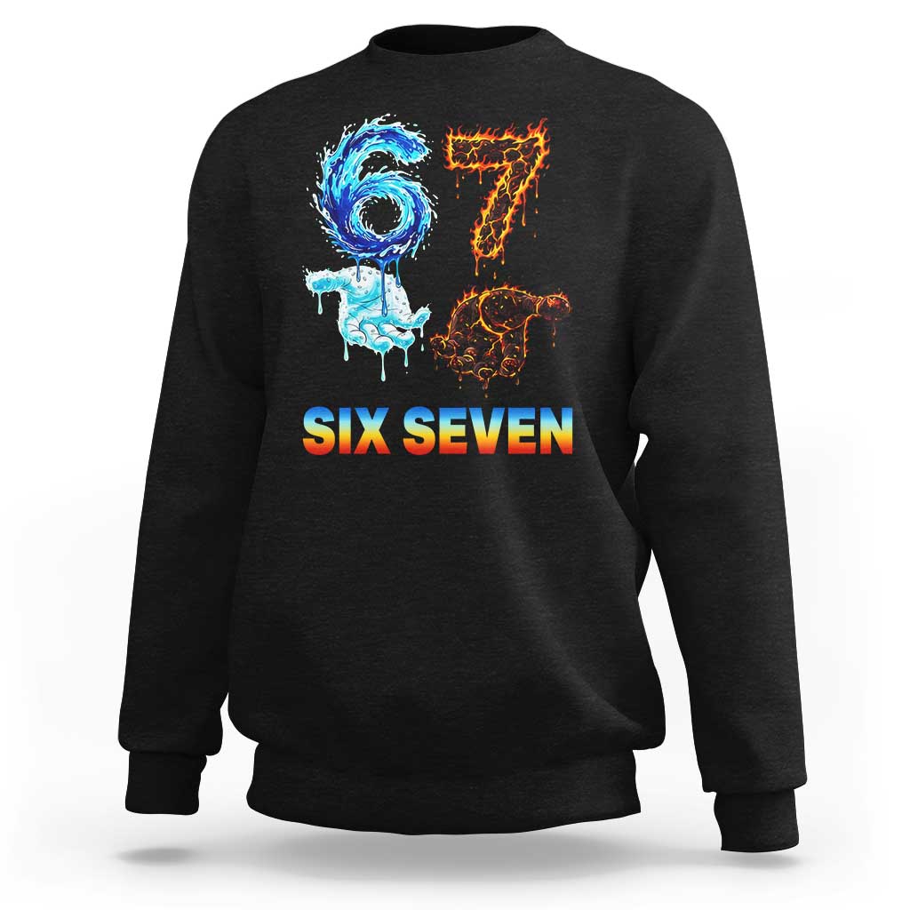 Water Fire Element Six Seven Sweatshirt Trendy Meme Gift