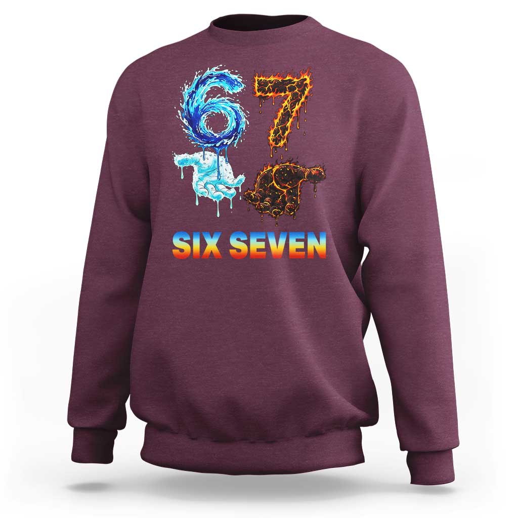 Water Fire Element Six Seven Sweatshirt Trendy Meme Gift