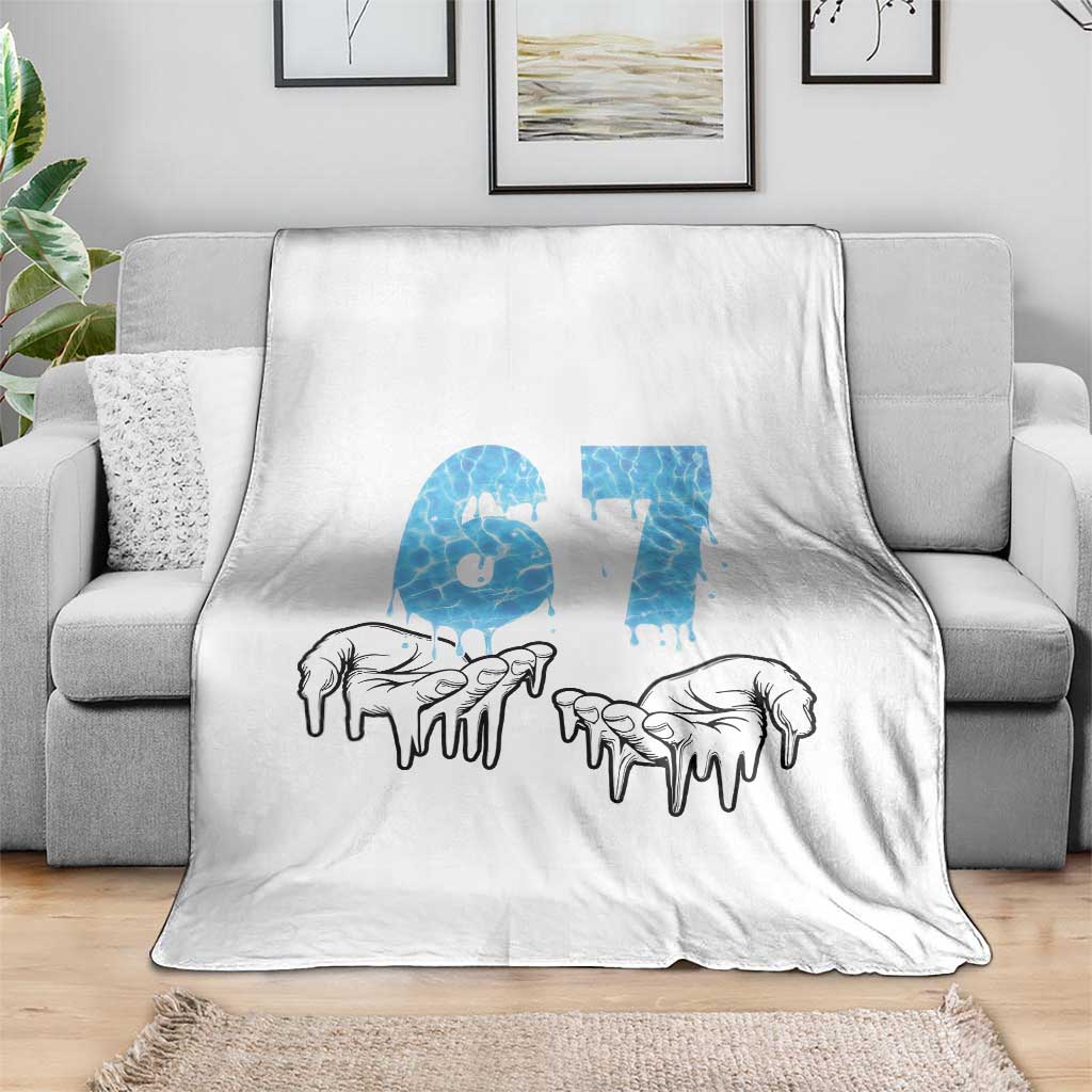 Ocean Water Wave Effect Printed Throw Blanket Six Seven Meme