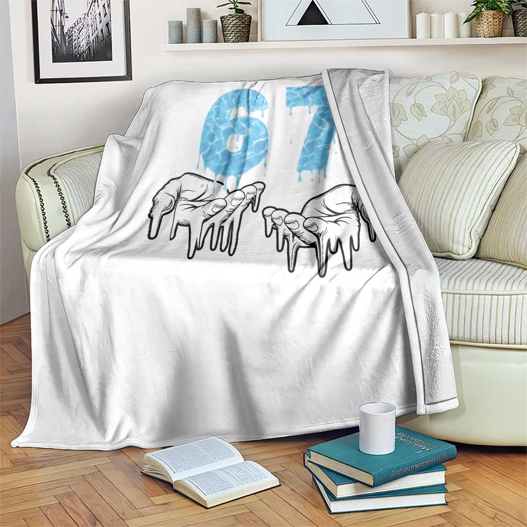 Ocean Water Wave Effect Printed Throw Blanket Six Seven Meme