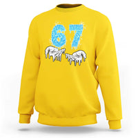 Ocean Water Wave Effect Printed Sweatshirt Six Seven Meme