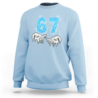 Ocean Water Wave Effect Printed Sweatshirt Six Seven Meme