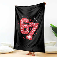 Glitch Swirl Effect Printed Six Seven Meme Throw Blanket Valentines Day Gift