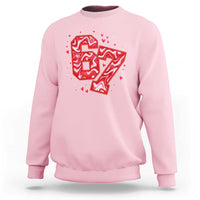 Glitch Swirl Effect Printed Six Seven Meme Sweatshirt Valentines Day Gift