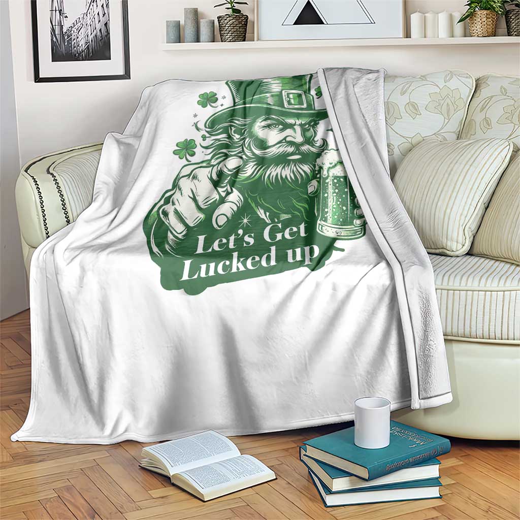 Lets Get Lucked Up Throw Blanket St Patricks Day Party Humor