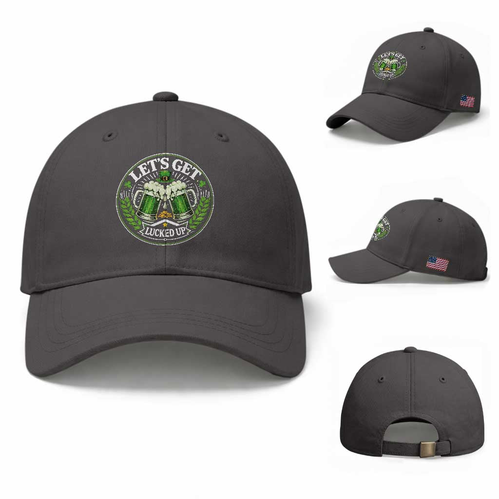 Lets Get Lucked Up Baseball Cap Funny Saint Patricks Day Lucky Drinking
