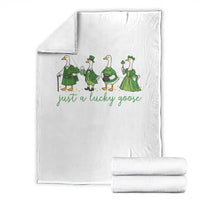 Just A Lucky Goose Throw Blanket Funny St Patricks Day Irish Gift