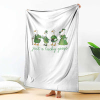 Just A Lucky Goose Throw Blanket Funny St Patricks Day Irish Gift