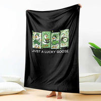 Just A Lucky Goose Throw Blanket Funny Irish Crew St Patricks Day