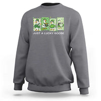 Just A Lucky Goose Sweatshirt Funny Irish Crew St Patricks Day