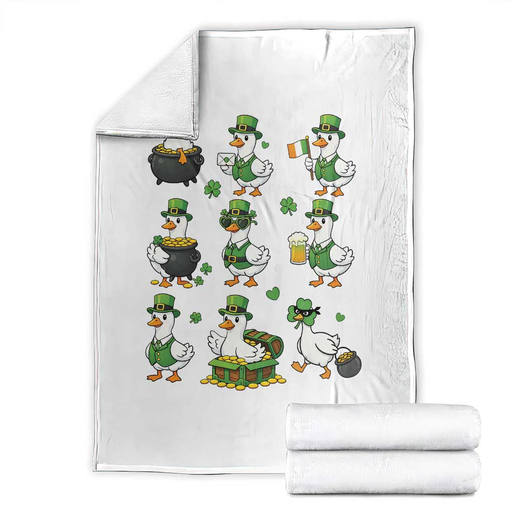 St Patricks Day Goose Crew Irish Celebration Throw Blanket