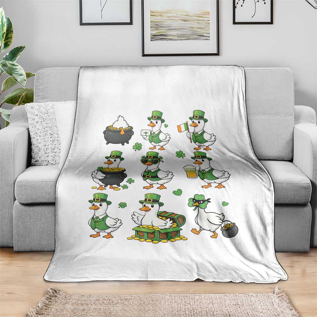 St Patricks Day Goose Crew Irish Celebration Throw Blanket