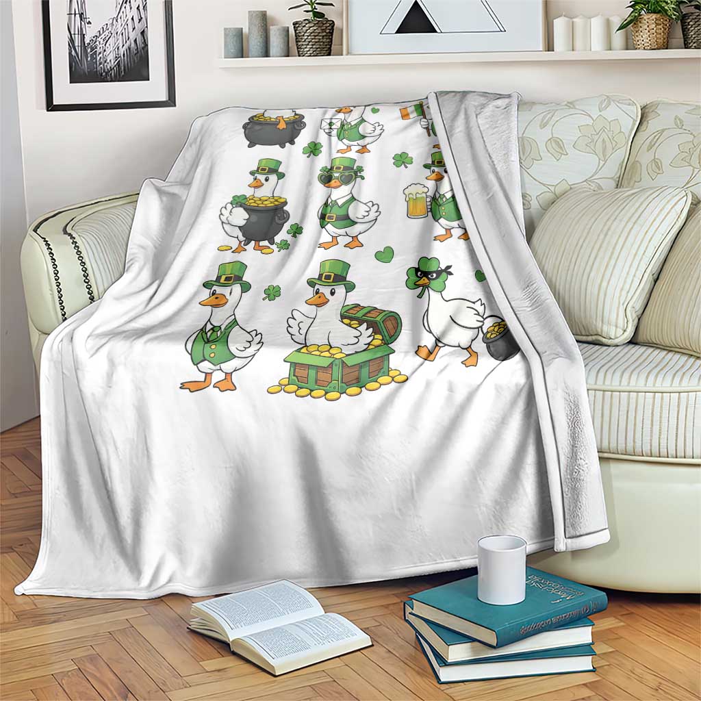 St Patricks Day Goose Crew Irish Celebration Throw Blanket