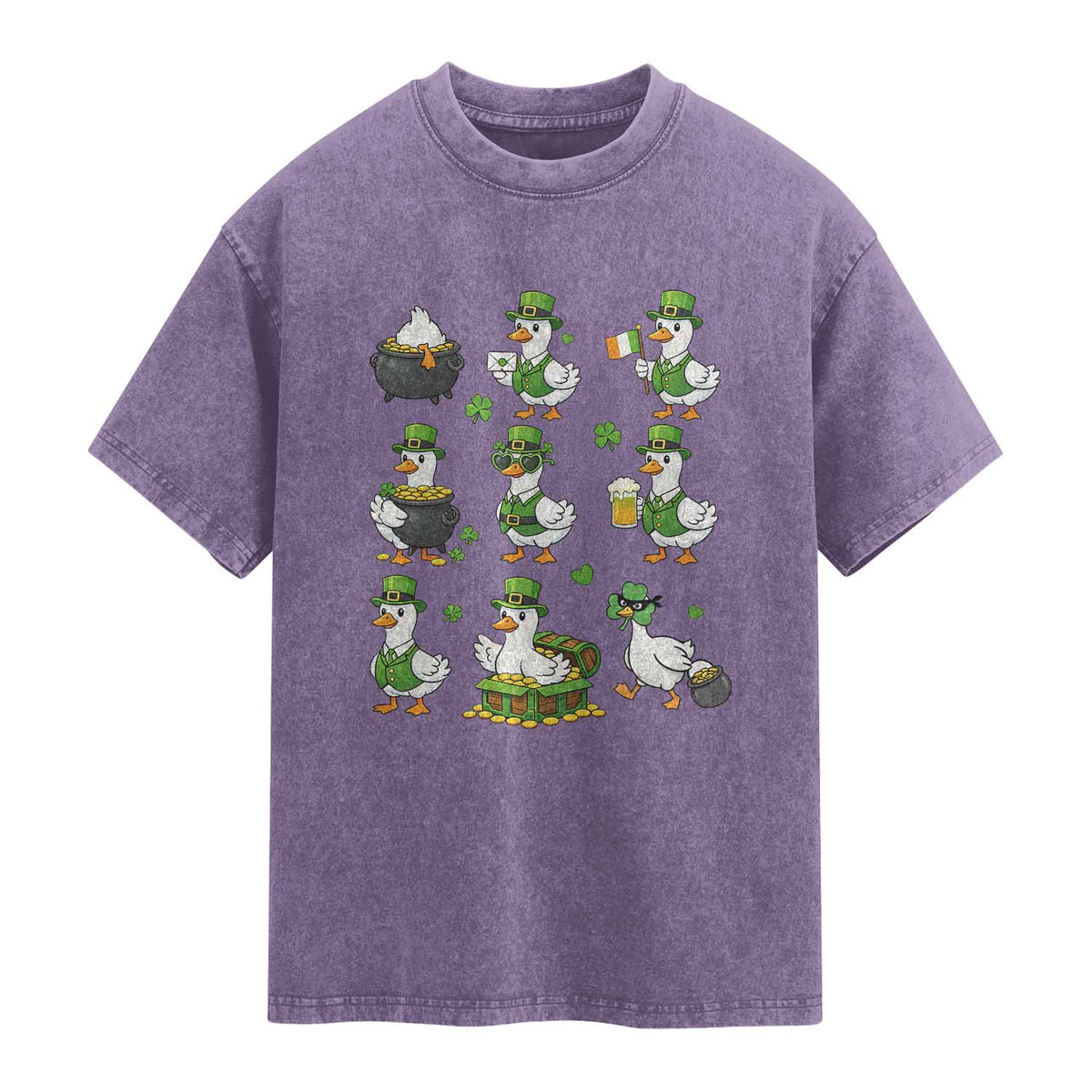 St Patricks Day Goose Crew Irish Celebration Washed Cotton T-Shirt