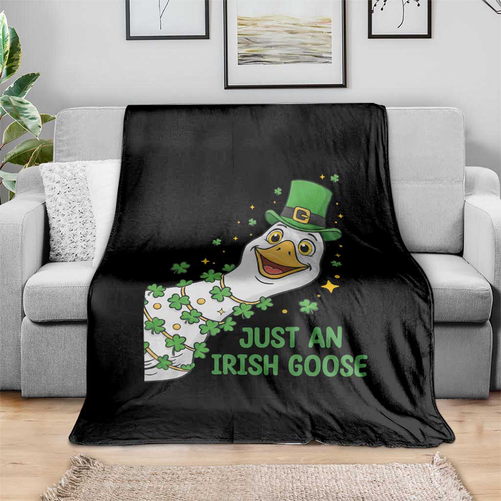 Just An Irish Goose Throw Blanket Funny St Patricks Day