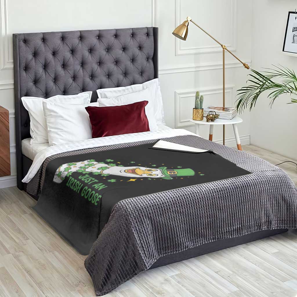 Just An Irish Goose Throw Blanket Funny St Patricks Day