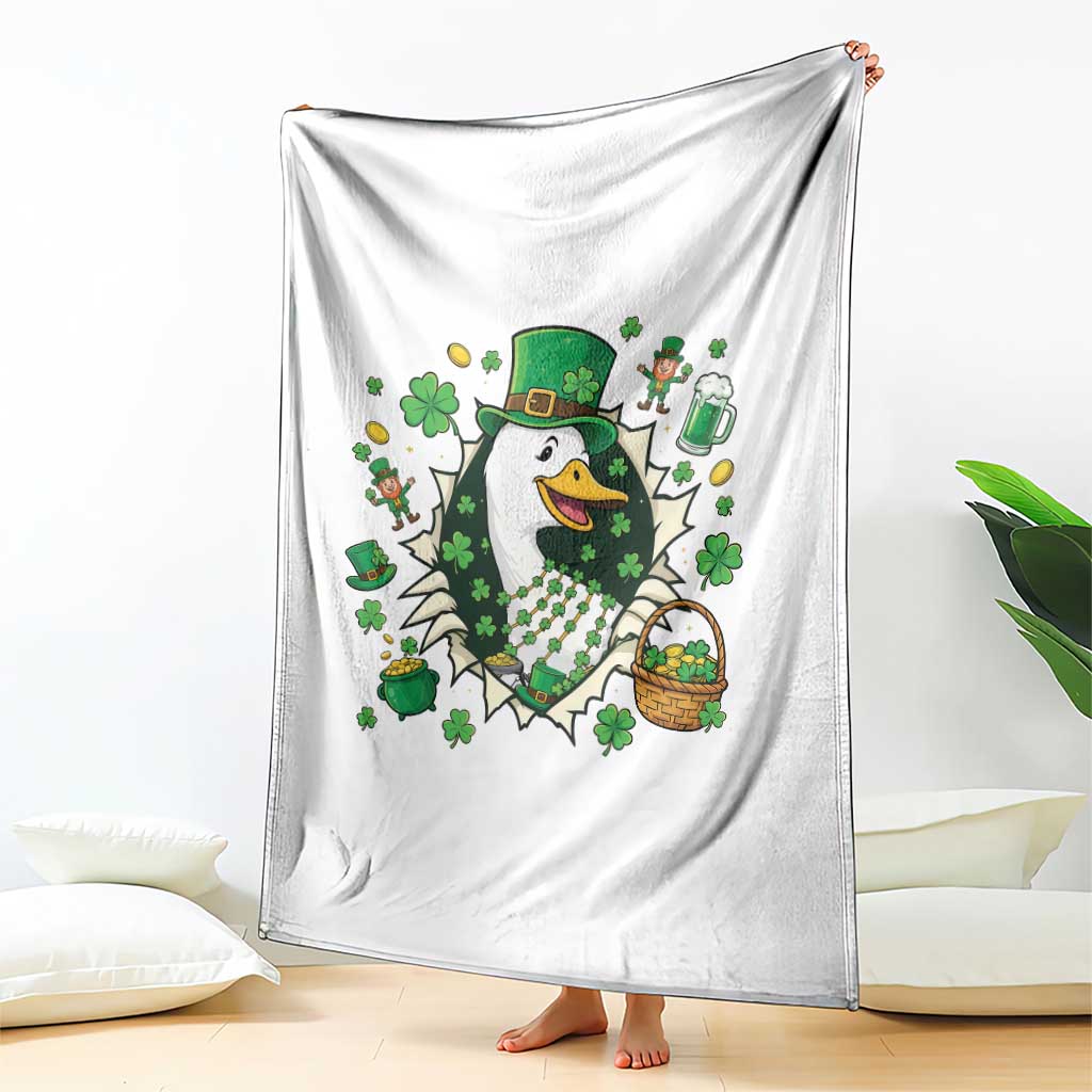 Funny Silly Irish Goose Throw Blanket St Patricks Day Celebration