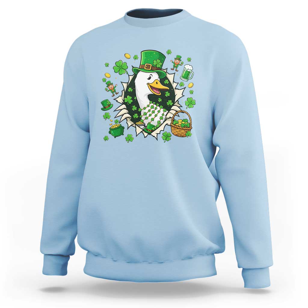 Funny Silly Irish Goose Sweatshirt St Patricks Day Celebration