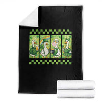 Funny Silly Irish Goose Throw Blanket St Patricks Day Goose Lover Gift