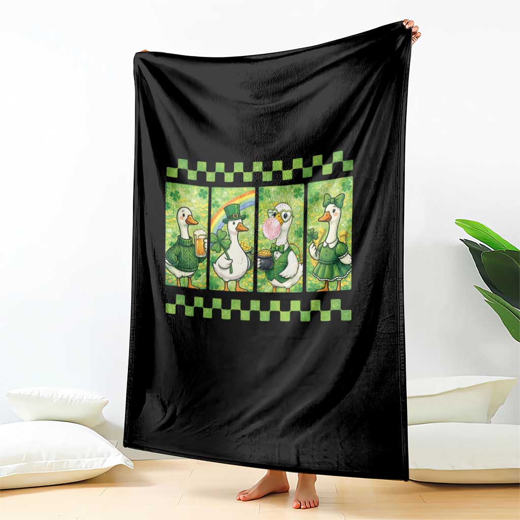Funny Silly Irish Goose Throw Blanket St Patricks Day Goose Lover Gift