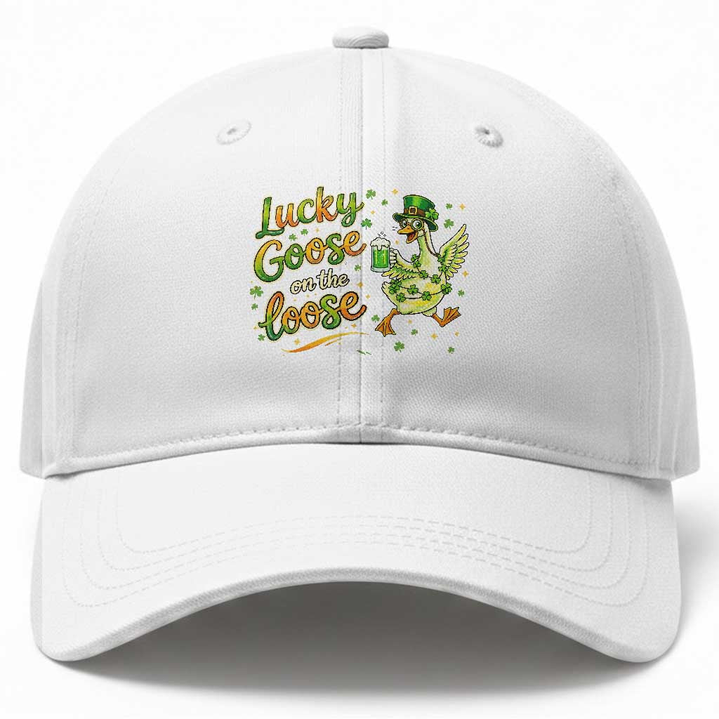 Retro Clover Duck Baseball Cap Lucky Goose On The Loose