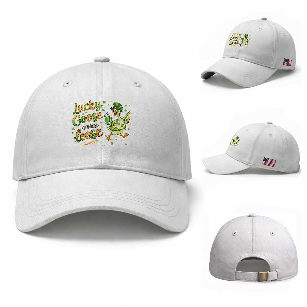 Retro Clover Duck Baseball Cap Lucky Goose On The Loose