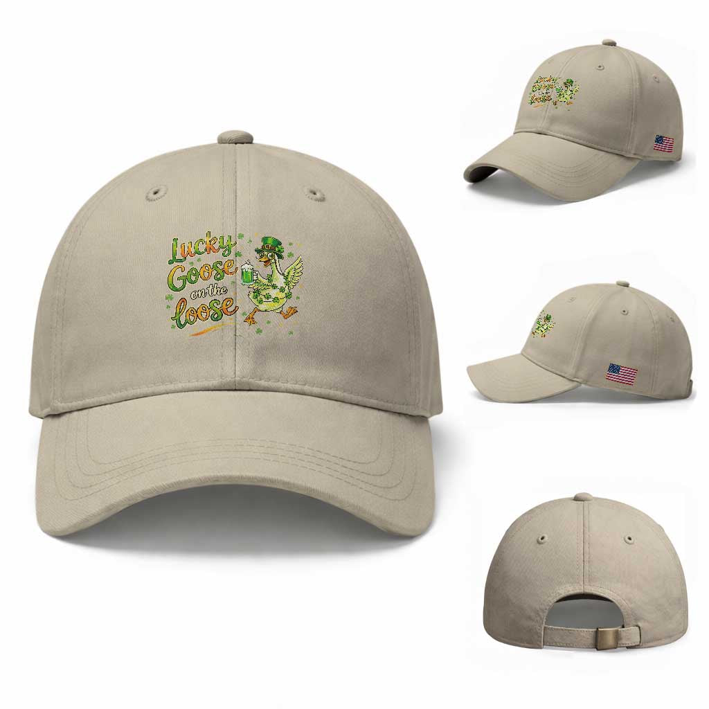 Retro Clover Duck Baseball Cap Lucky Goose On The Loose