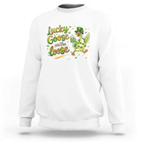 Retro Clover Duck Sweatshirt Lucky Goose On The Loose