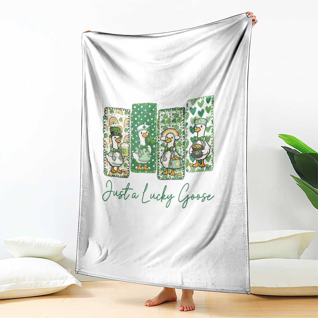 Just A Lucky Goose Nurse Throw Blanket St Patricks Day Gift
