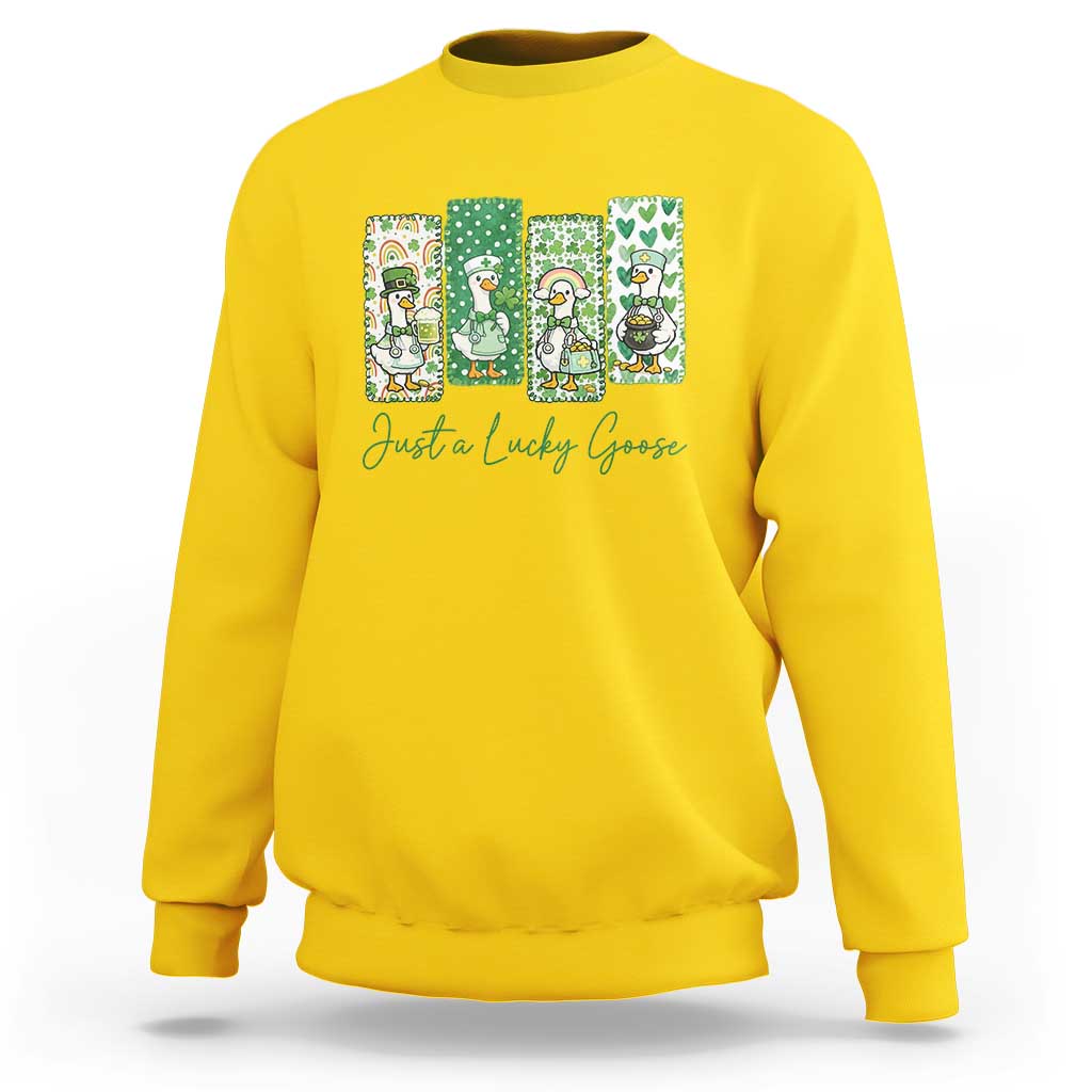 Just A Lucky Goose Nurse Sweatshirt St Patricks Day Gift