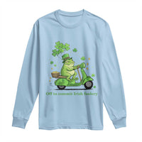 Funny Irish Frog Off To Commit Foolery Long Sleeve Shirt St Patricks Day Gift