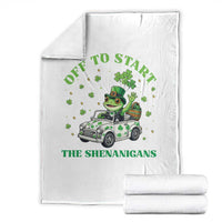Off To Start The Shenanigans Throw Blanket St Patricks Day Frog
